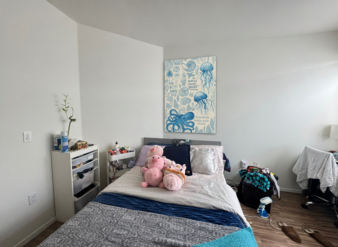 Decorated dorm room